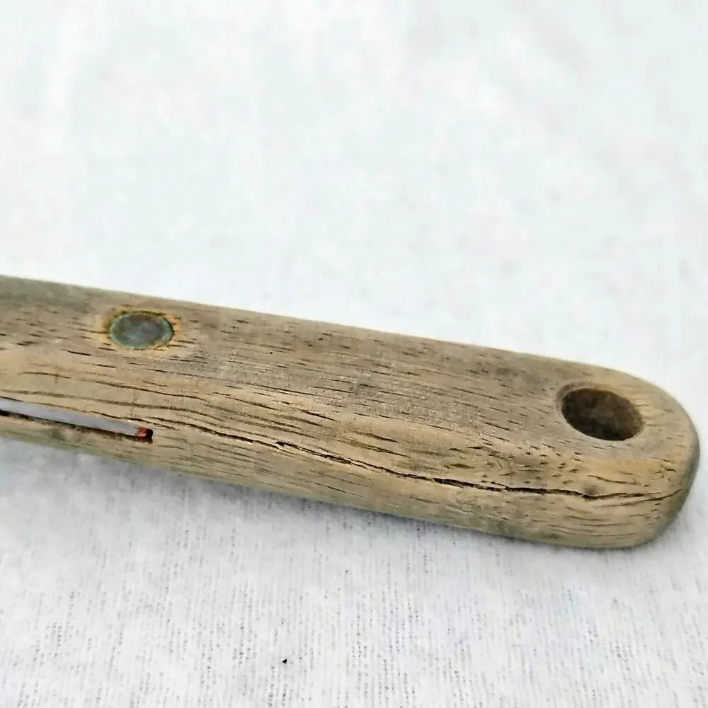 Vintage Robinson Knife Co Stainless Slotted Spatula Turner Flip Wood Handle USA